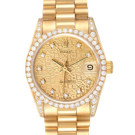 gold and diamond rolex women's watch
